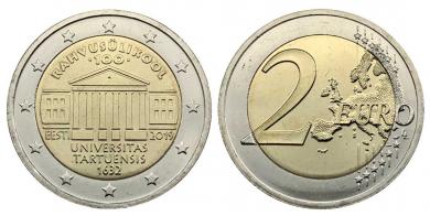 2 € - 100 Jahre Universität Tartu mit Leuchtturm Münzkapsel