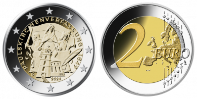 2 € - 175. Jubiläum Paulskirchenverfassung Stgl. A - J Alle | ohne