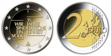 2 € - 35 Jahre Deutsche Einheit - Stgl. J - Hamburg | ohne