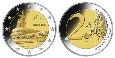 2 € - Bremen - Stgl. A - J Alle | mit Leuchtturm Münzkapsel