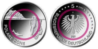 5 € - Polare Zone - Stgl. A - Berlin | mit Leuchtturm Münzkapsel