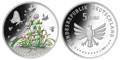 5 € - Insektenreich - Stgl. mit Leuchtturm Münzkapsel