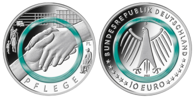 10 € - Pflege - Stgl. D - München | mit Leuchtturm Münzkapsel