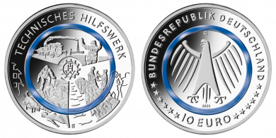 10 € - Technisches Hilfswerk  Stgl. D - München | mit Leuchtturm Münzkapsel