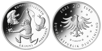 20 € - Rumpelstilzchen - Stgl. mit Leuchtturm Münzkapsel