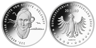 20 € - 225 Geburtstag  Droste Hülshoff - Stgl. 