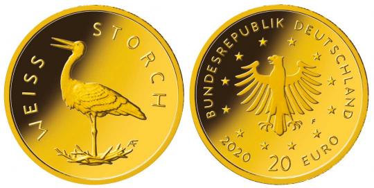 20 € - Goldmünze Weissstorch 